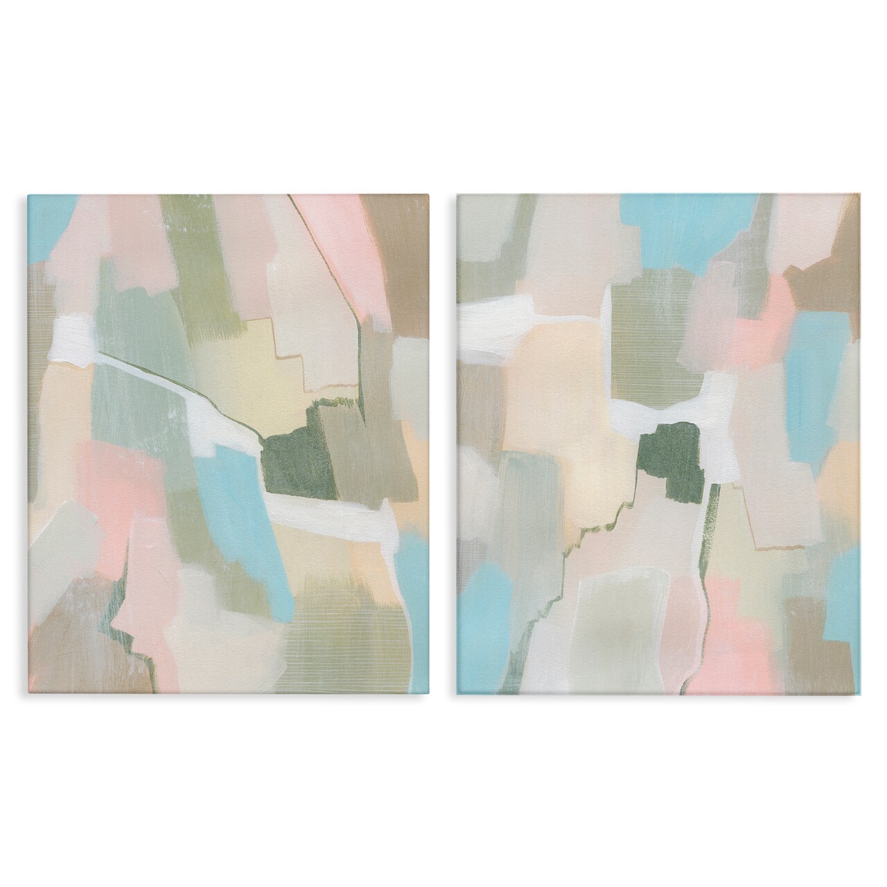 Stupell Industries Patchy Muted Pastel Abstract 2 pc Canvas Wall Art Set Design by Grace Popp